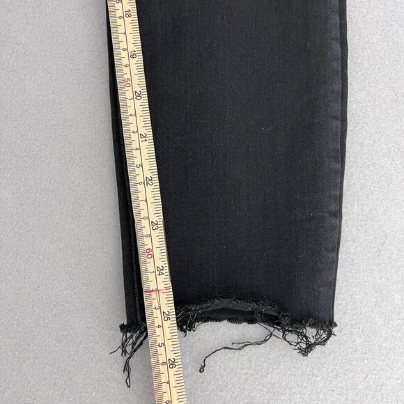 Madewell Jeans Women 29 Black 9" High Rise Skinny Denim Grunge Cropped Stretch - Picture 13 of 15